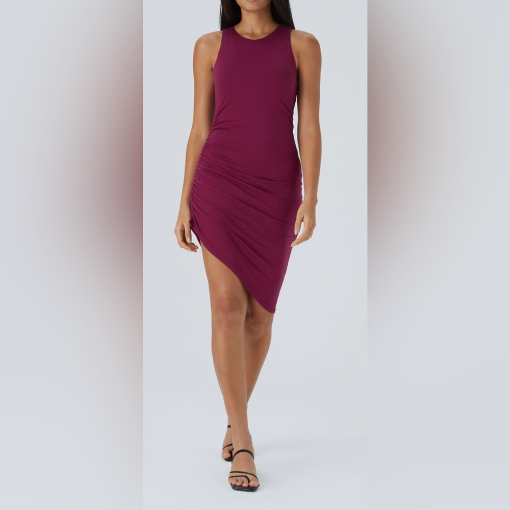 HALARA Red Ruched Halter Mini Dress - Picture 2 of 7
